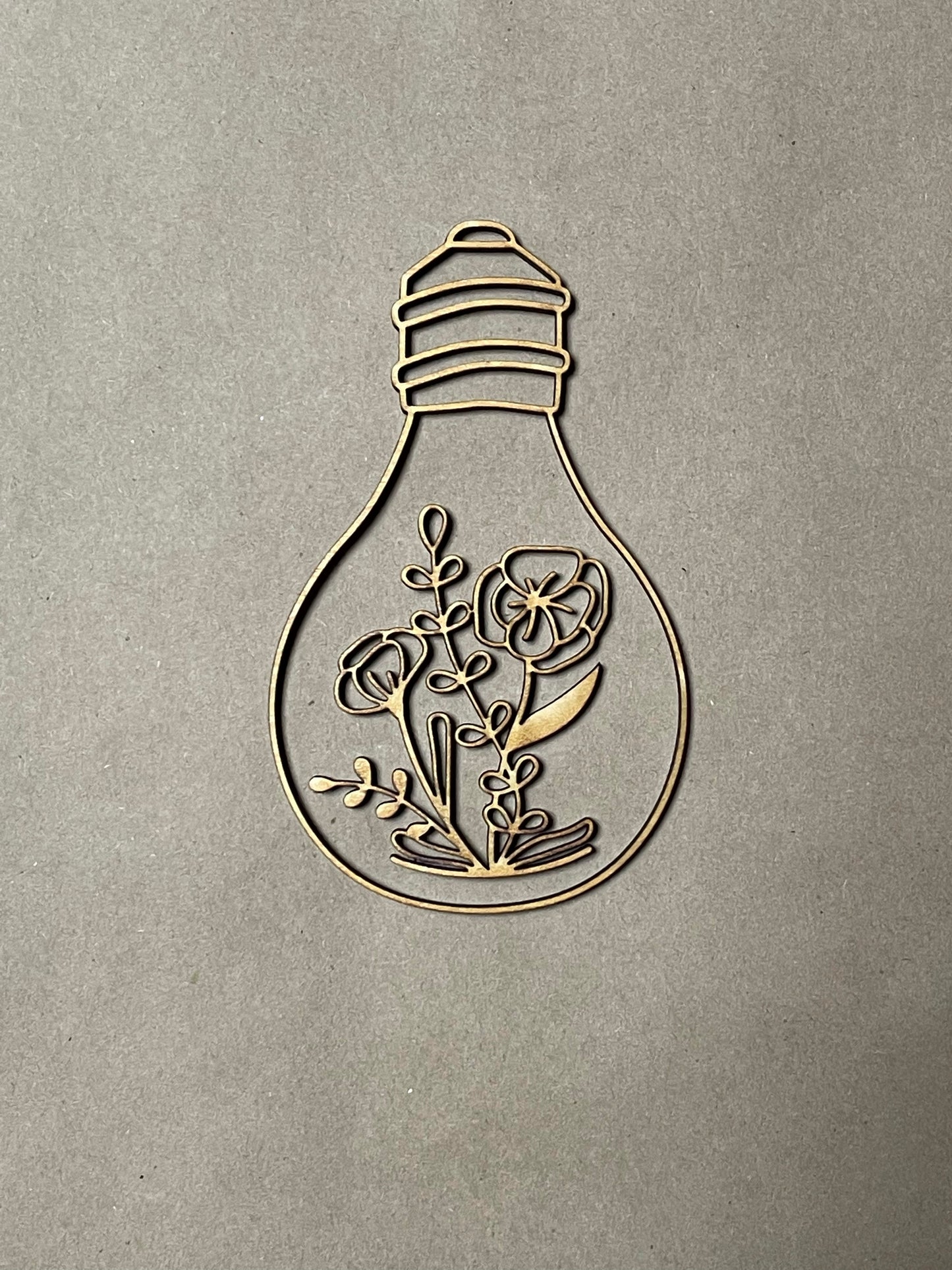 Floral Lightbulb. Unfinished Wood Cut Out. Unfinished Wood frame. Resin art frame. DIY wood cutout.