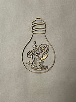 Floral Lightbulb. Unfinished Wood Cut Out. Unfinished Wood frame. Resin art frame. DIY wood cutout.
