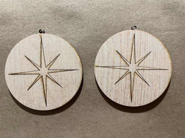 Starburst Round Blank Wood Earrings. DIY jewelry. Unfinished laser cut –  Wicked Gold