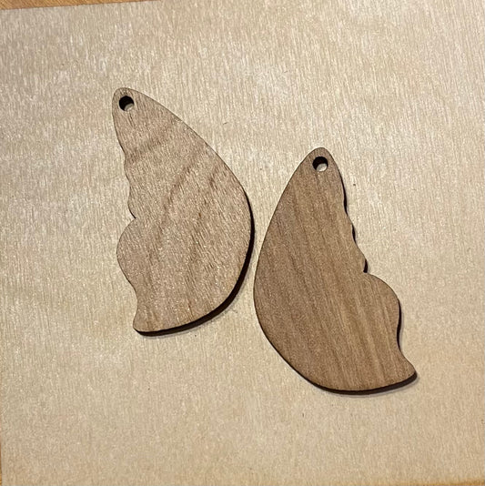 Butterfly Wings Blank Wood Earrings. DIY jewelry. Unfinished laser cut wood jewelry. Wood earring blanks. Unfinished wood earrings. Wood jewelry blanks.