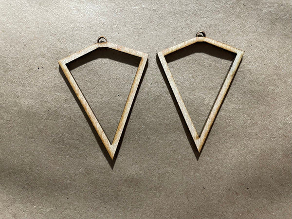 Open Back Upside Down Point Blank Wood Earrings. DIY jewelry. Unfinish –  Wicked Gold