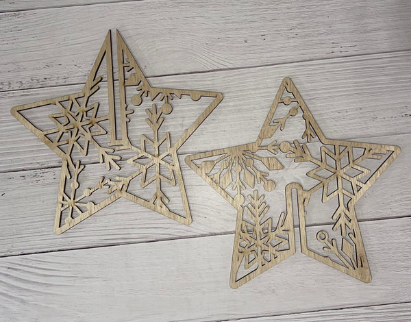 Star-shaped Unfinished Wood Cutouts Wood Pieces Blank Wooden Paint