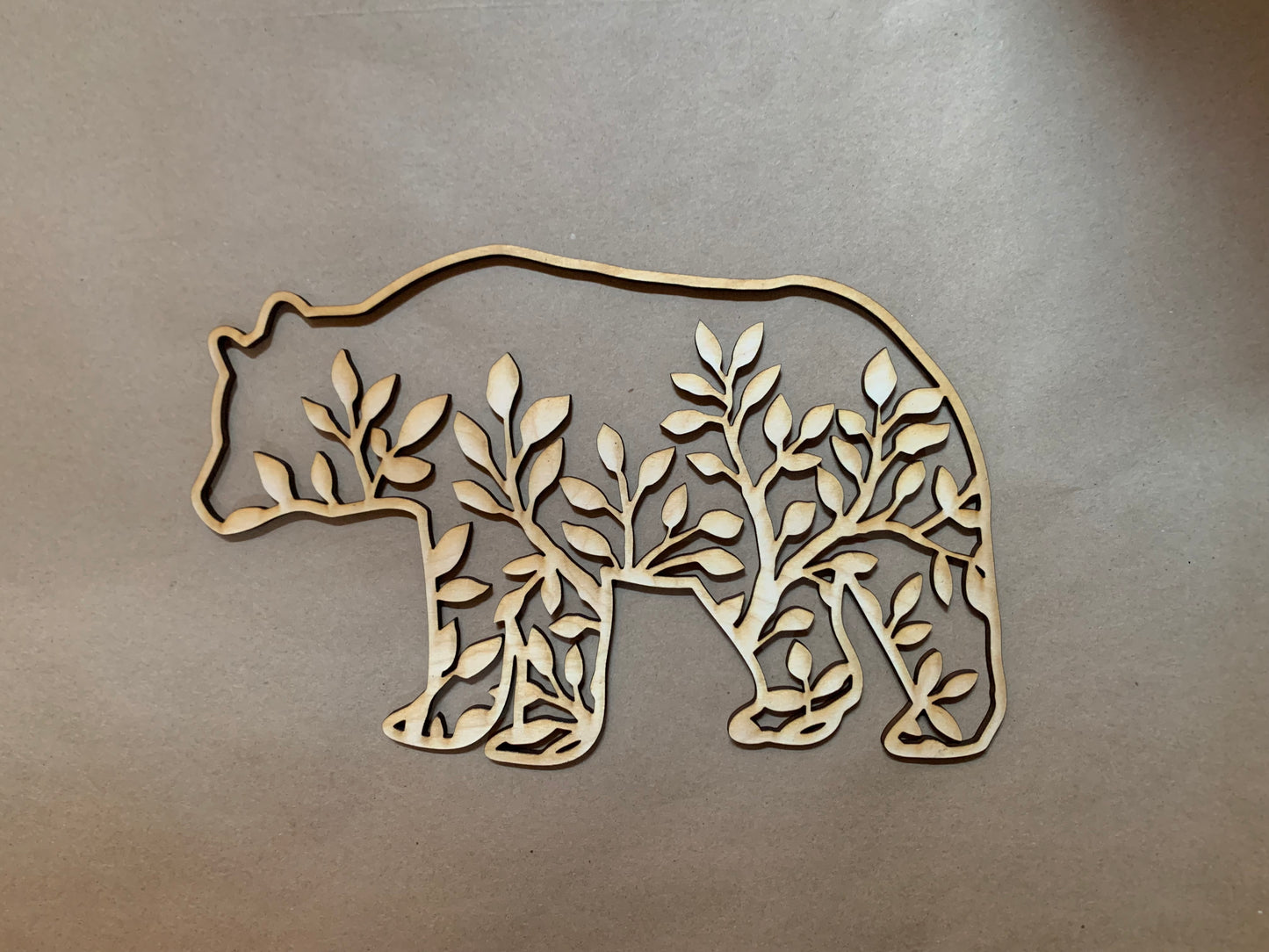 Bear and Leaves Resin Art Frame. Unfinished Wood frame. Resin art frame. DIY wood cutout.