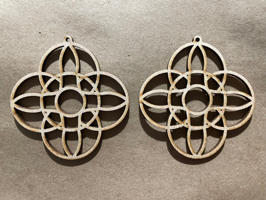 Mandala Wood Earrings. DIY jewelry. Unfinished laser cut wood jewelry. Wood earring blanks. Unfinished wood earrings. Wood jewelry blanks.