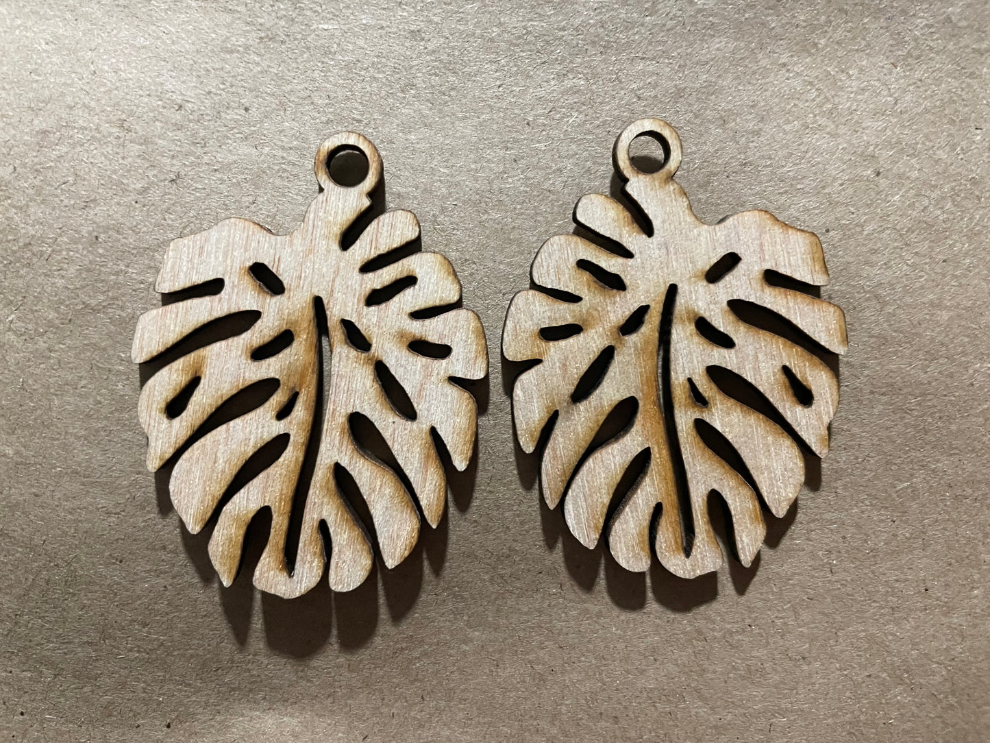 Monstera Leaf Blank Wood Earrings. DIY jewelry. Unfinished laser cut wood jewelry. Wood earring blanks. Unfinished wood earrings. Wood jewelry blanks.