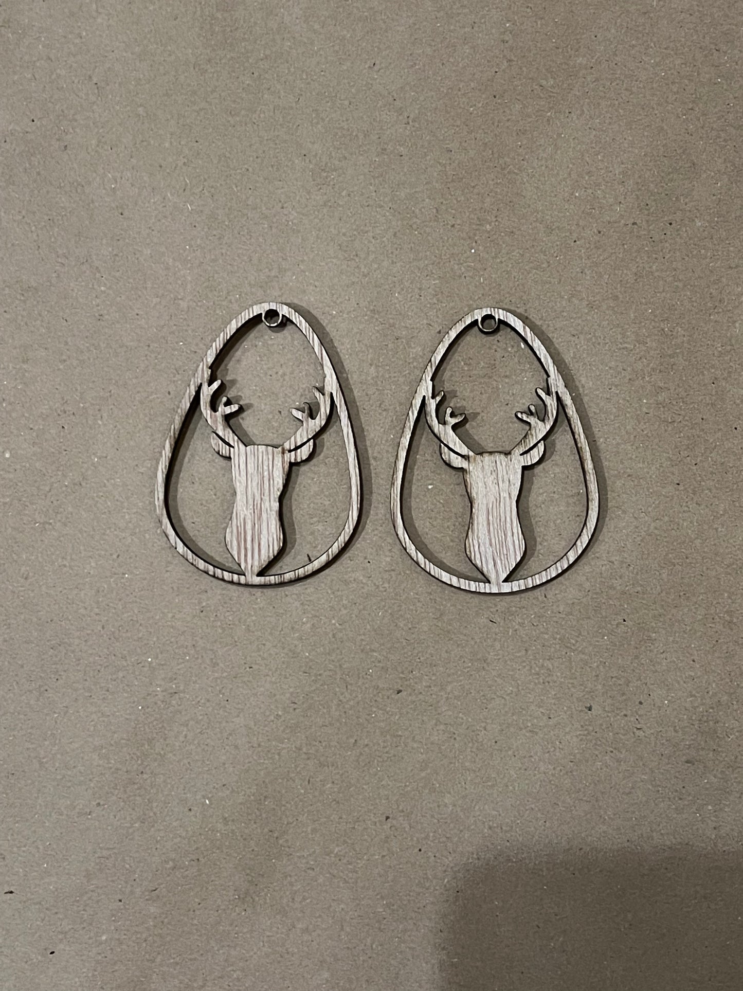 Deer Droplet Blank Wood Earrings. DIY jewelry. Unfinished laser cut wood jewelry. Wood earring blanks. Unfinished wood earrings. Wood jewelry blanks.