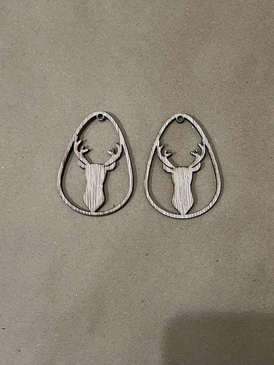 Deer Droplet Blank Wood Earrings. DIY jewelry. Unfinished laser cut wood jewelry. Wood earring blanks. Unfinished wood earrings. Wood jewelry blanks.