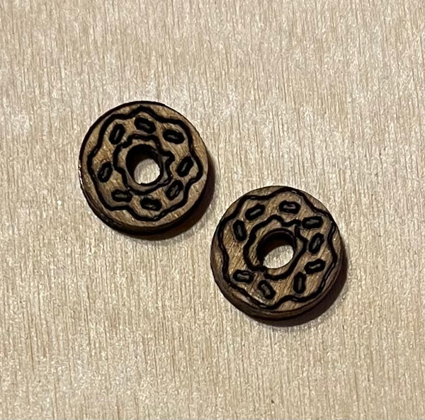 Donut Blank Wood Stud Earrings. DIY jewelry. Unfinished laser cut wood jewelry. Wood earring blanks. Unfinished wood earrings. Wood jewelry blanks.