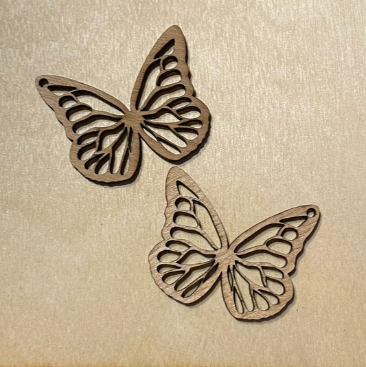 Butterfly Blank Wood Earrings. DIY jewelry. Unfinished laser cut wood jewelry. Wood earring blanks. Unfinished wood earrings. Wood jewelry blanks.