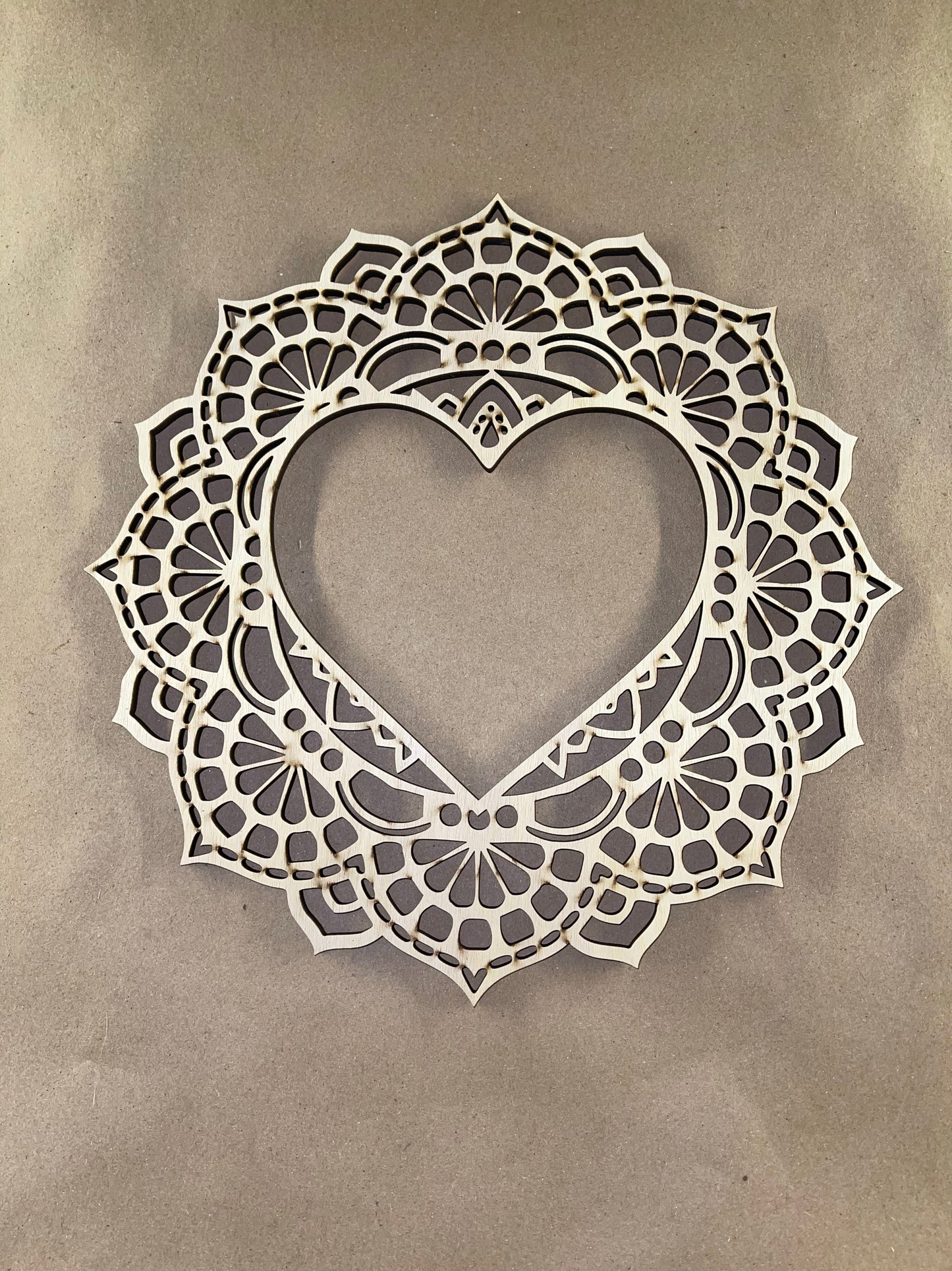 Heart and Lace Unfinished Wood frame. Resin art frame. DIY wood cutout. Unfinished laser cut wood resin frame.