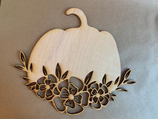 Floral Pumpkin Unfinished Wood Blank DIY wood cutout. Witch hat. Wood mandala blank.