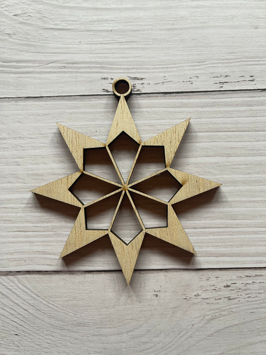 Star Unfinished wood ornament