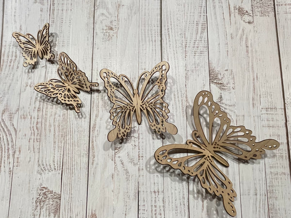 Kaleidoscope of Butterflies Unfinished Wood Blank. DIY wood cutout. Diy painting blank.