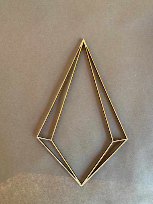 Empty Diamond Crystal Unfinished Wood Resin Art Frame. Resin art frame. DIY wood cutout. Unfinished laser cut wood resin frame.