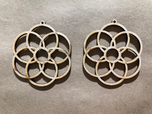 Mandala Wood Earrings. DIY jewelry. Unfinished laser cut wood jewelry. Wood earring blanks. Unfinished wood earrings. Wood jewelry blanks.