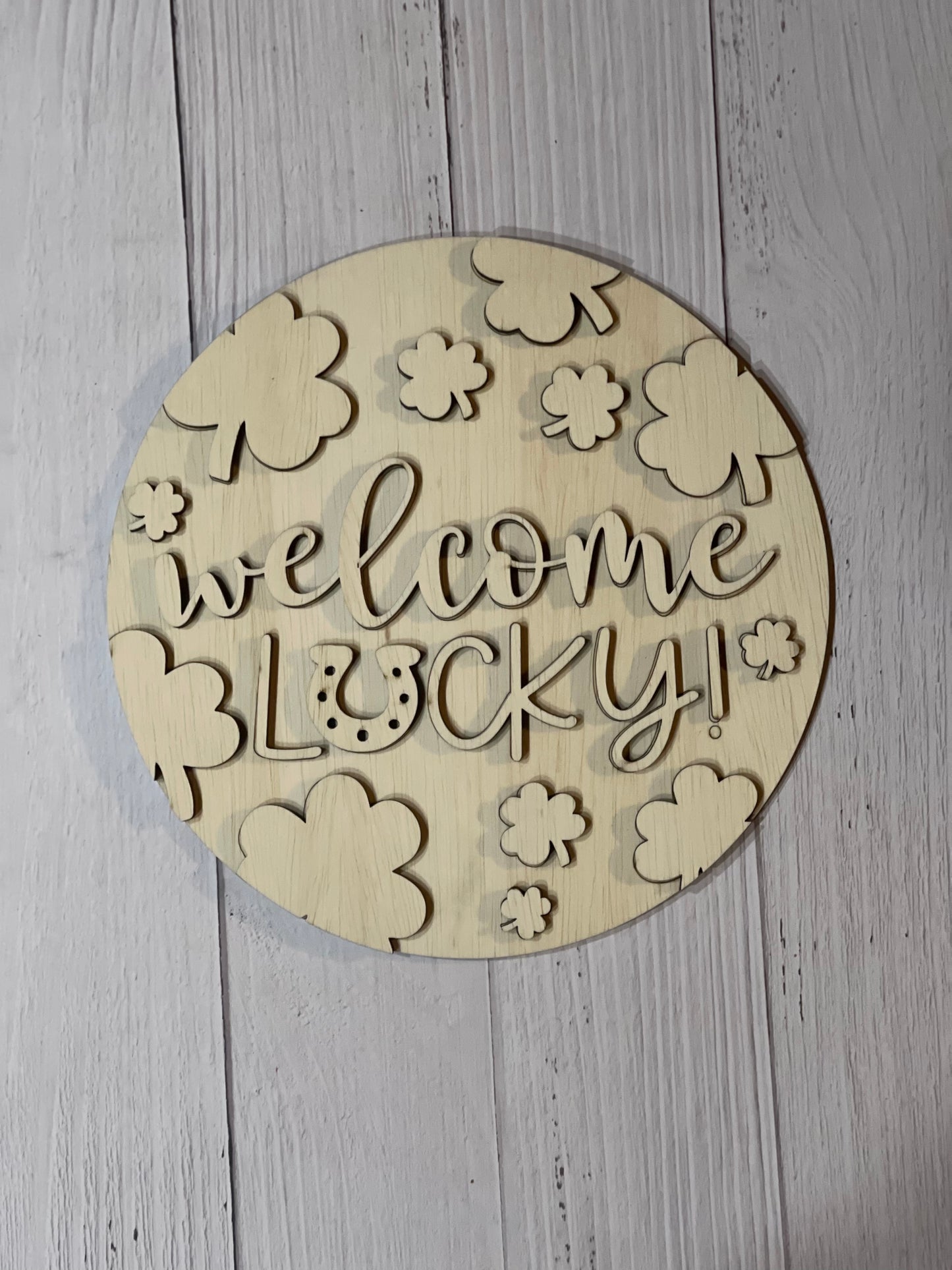 Welcome Lucky Round Sign Blank Set