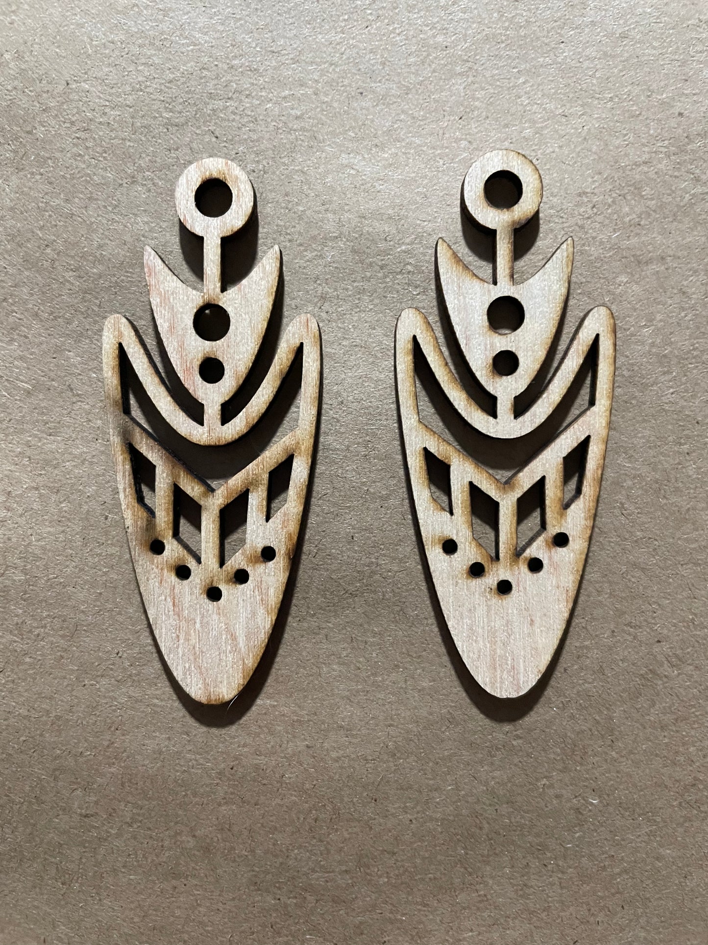 Rounded Arrowhead Blank Wood Earrings. DIY jewelry. Unfinished laser cut wood jewelry. Wood earring blanks. Unfinished wood earrings. Wood jewelry blanks.