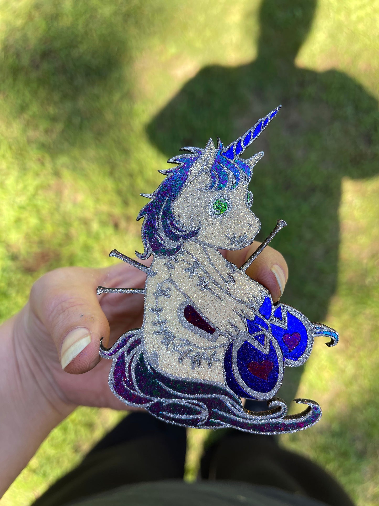 Fluffy the Voodoo Unicorn - Laser Cut and Scored Unfinished Wood Project with 3M adhesive added