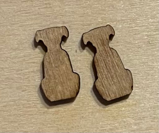 Dog Blank Wood Stud Earrings. DIY jewelry. Unfinished laser cut wood jewelry. Wood earring blanks. Unfinished wood earrings. Wood jewelry blanks.