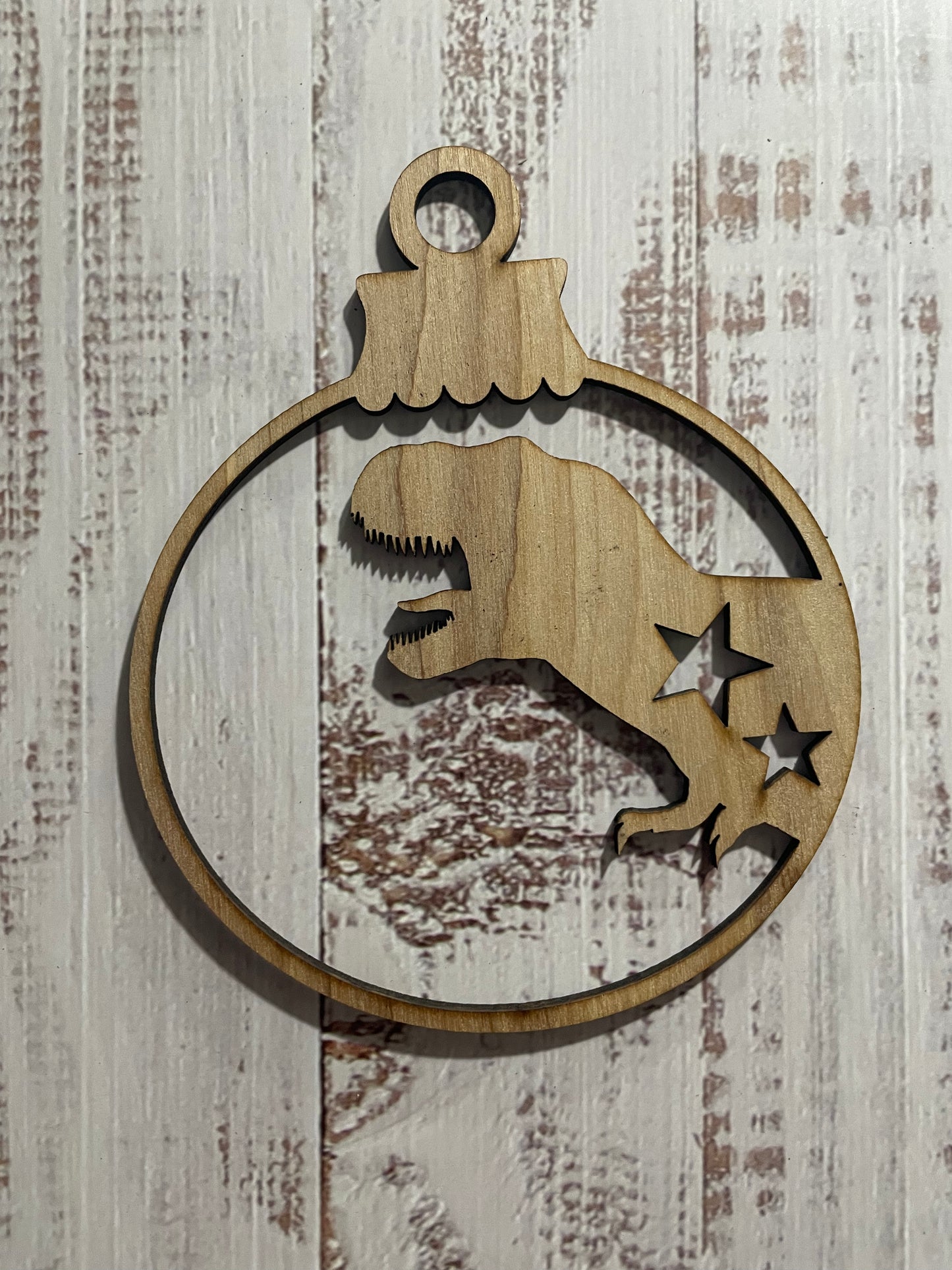 T-Rex Unfinished wood ornament