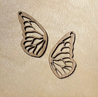 Butterfly Wings Blank Wood Earrings. DIY jewelry. Unfinished laser cut wood jewelry. Wood earring blanks. Unfinished wood earrings. Wood jewelry blanks.