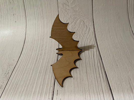 3D Bat Set of 3 Bats Unfinished Wood Blank. DIY wood cutout. Diy painting blank.