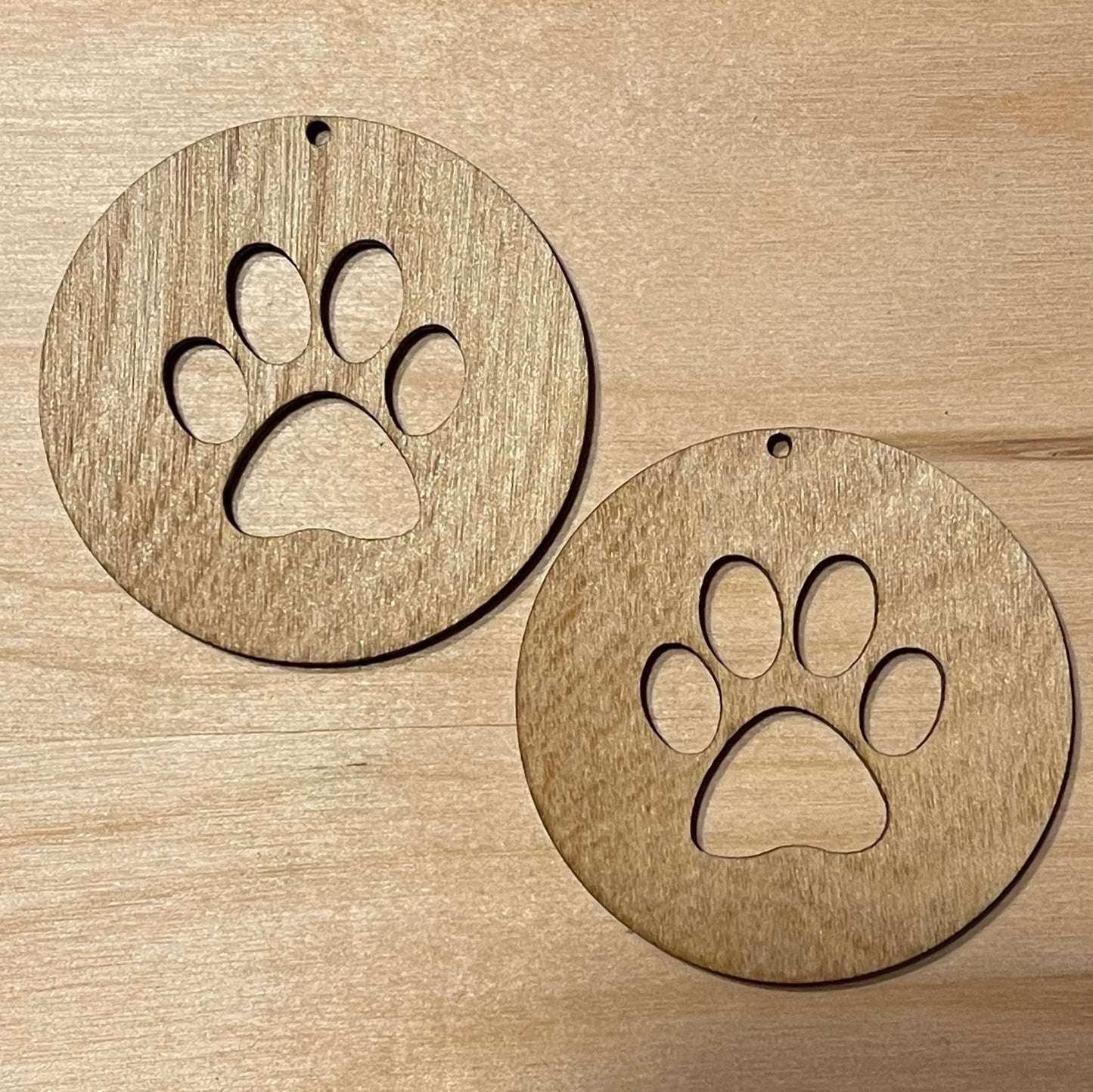 Paws Blank Wood Earrings. DIY jewelry. Unfinished laser cut wood jewelry. Wood earring blanks. Unfinished wood earrings. Wood jewelry blanks.