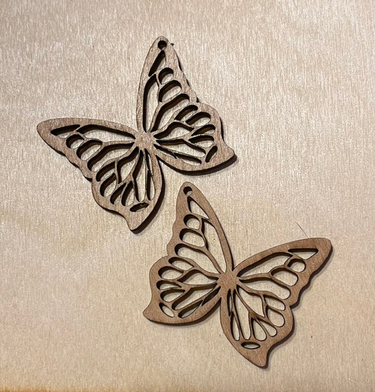 Butterfly Blank Wood Earrings. DIY jewelry. Unfinished laser cut wood jewelry. Wood earring blanks. Unfinished wood earrings. Wood jewelry blanks.