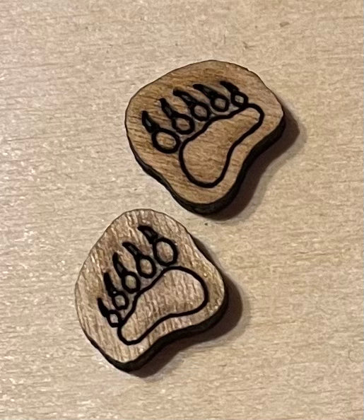 Paw Blank Wood Stud Earrings. DIY jewelry. Unfinished laser cut wood jewelry. Wood earring blanks. Unfinished wood earrings. Wood jewelry blanks.