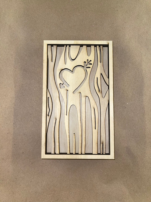 Carved Tree Unfinished Wood frame. Resin art frame. DIY wood cutout. Unfinished laser cut wood resin frame. Wood blanks.