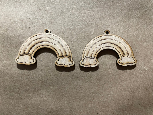 Rainbow Blank Wood Earrings. DIY jewelry. Unfinished laser cut wood jewelry. Wood earring blanks. Unfinished wood earrings. Wood jewelry blanks.
