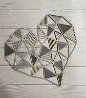 Geometric Heart Unfinished Wood frame. Resin art frame. DIY wood cutout. Unfinished laser cut wood resin frame.