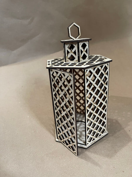 Lattice Pattern Lantern Light Box - Laser Cut Unfinished Wood Project