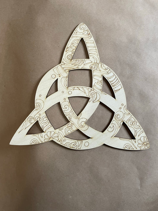 Celtic Knot Mandala Unfinished Wood. DIY wood cutout. Unfinished laser cut wood resin frame.