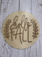 Hello Fall Round Sign Blank Set