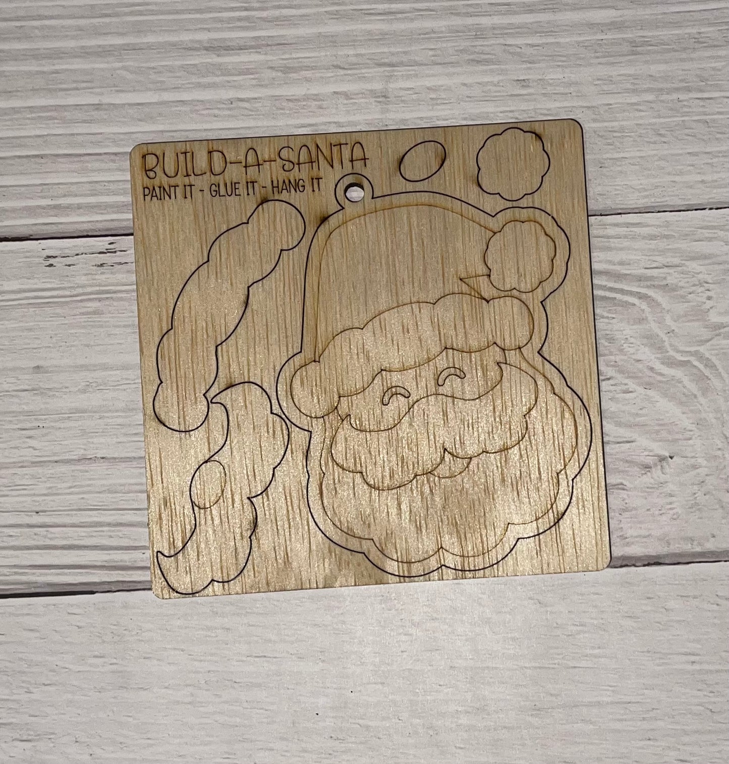 Build your Own Santa Unfinished wood ornament