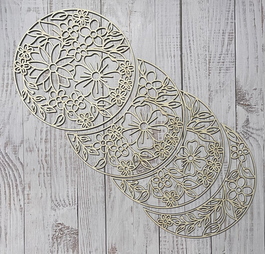 Floral Moon Phases Unfinished Wood Cuts. Wood Blank. Moon Blank. Resin art. DIY wood cutout. Unfinished laser cut wood resin frame.