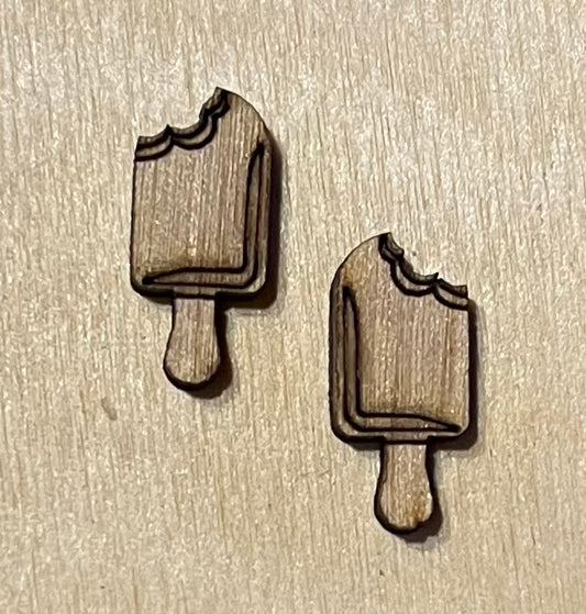 Popsicle Blank Wood Stud Earrings. DIY jewelry. Unfinished laser cut wood jewelry. Wood earring blanks. Unfinished wood earrings. Wood jewelry blanks.