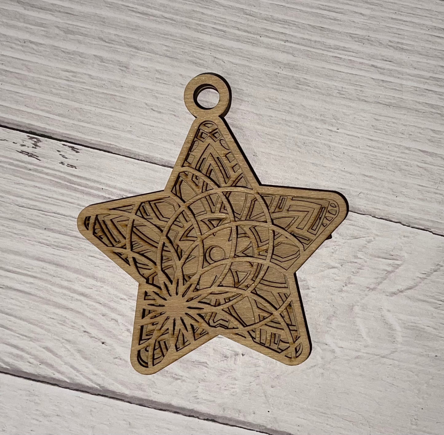 Star 4 Layer Unfinished wood ornament