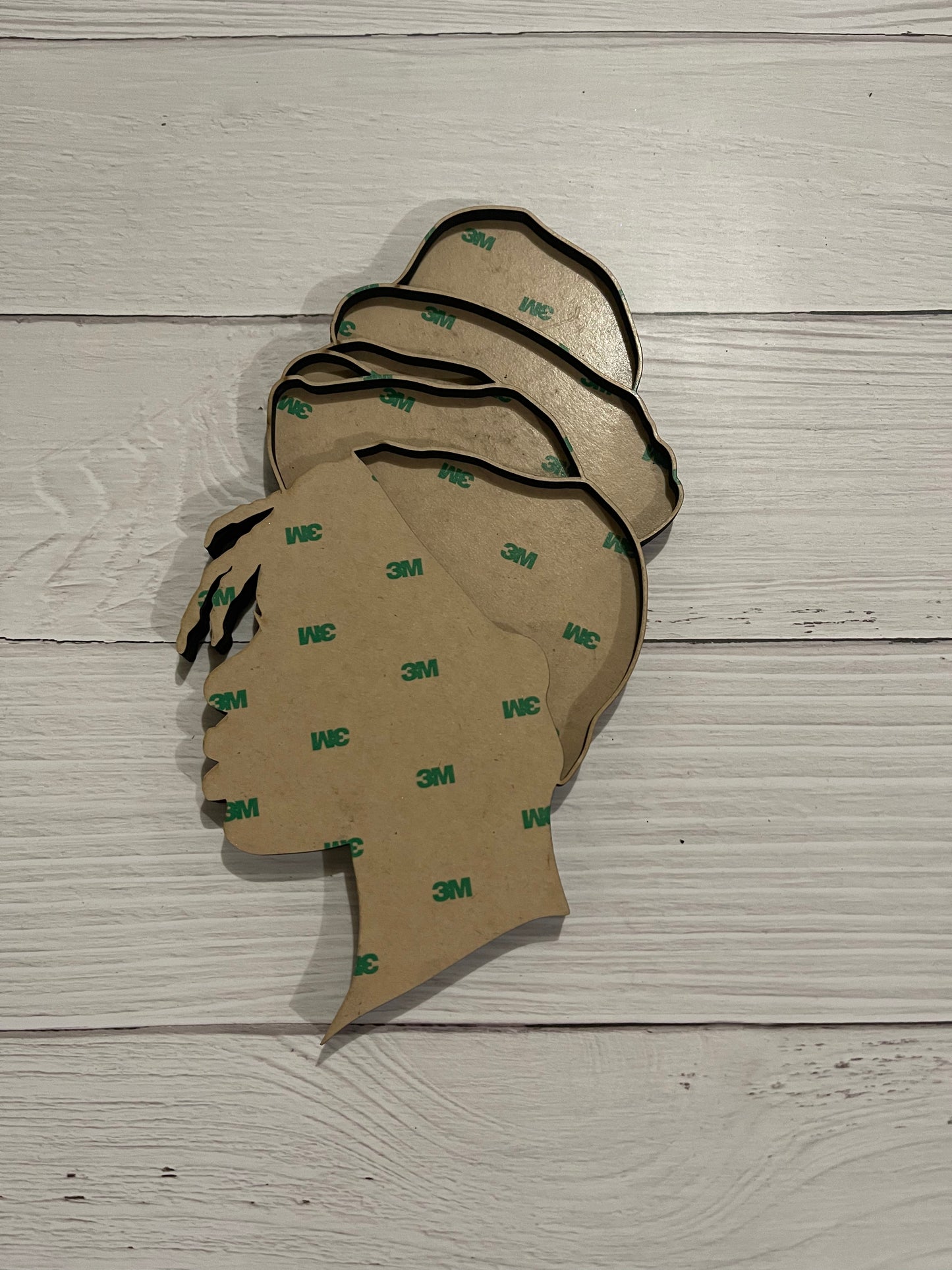 Woman with Hair Wrap Resin Art Frame. Unfinished Wood frame. Resin art frame. DIY wood cutout.
